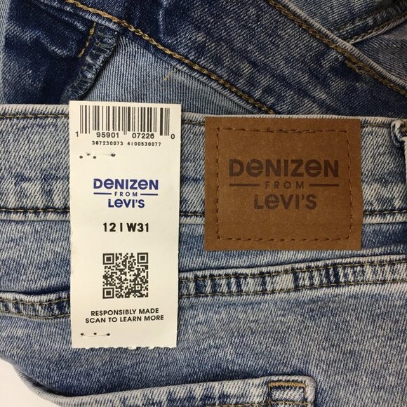 NEW Levi's Denizen Boyfriend Jeans Stretch Cuffed Light Wash size 12 length 26" - Picture 4 of 9